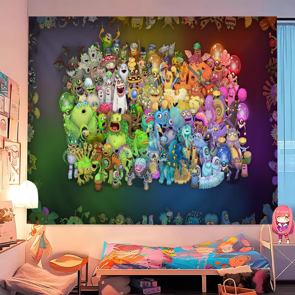 My Singing Monsters Video Game Chart Tapestry Art Science Fiction Room Home Decor Cheap Hippie Wall Hanging
