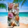 Microfiber Quick Dry Beach Towel - Seashell Pearl Water Pattern, Soft Lightweight Sandless Travel Blanket for Swimming, Gym, Spa