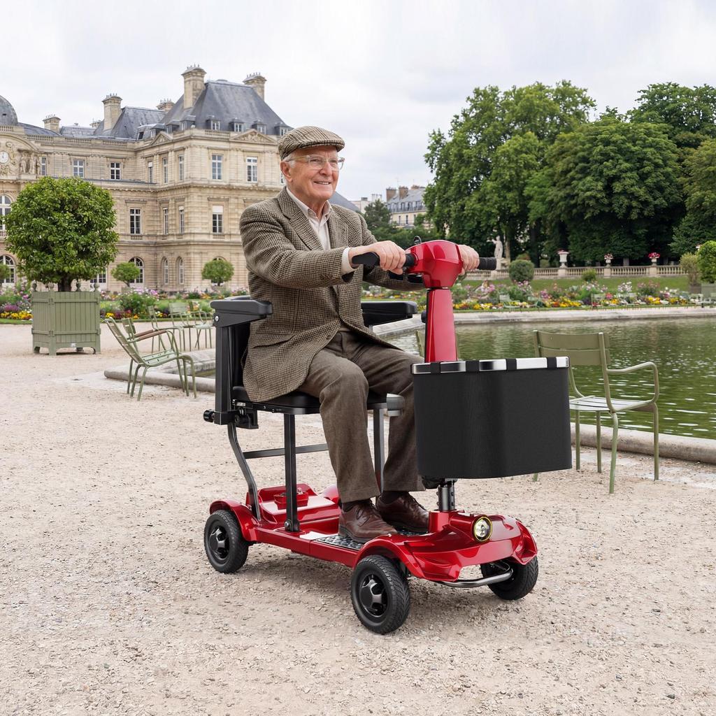 TODIMART X17 Foldable Mobility Scooter for Adults, 30km Range, 130 kg Load Capacity, Anti-Tip Design, Replaceable Battery, Portable Mobility Scooter