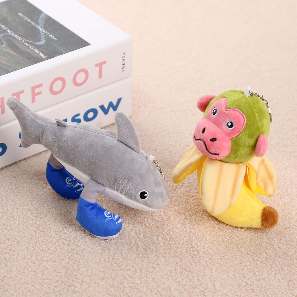 Shanhaijing Pendant Cross-border Wooden Stick Man Shark Doll Shanhaijing Plush Toy Keychain Banana Monkey Doll