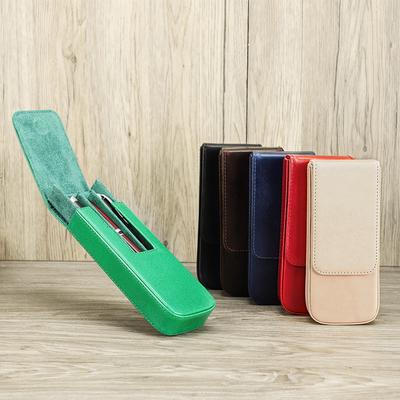 Leather Pencil Case Three Packs Handmade Magnetic Drawer Type Office Desktop Pen Storage Case