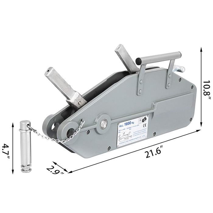 Manual Winch - VEVOR - 1.6 T - 20 M Cable - Aluminum Alloy - High Strength