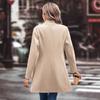 Women's European & American INS Fashion Woolen Coat with Lapel - Solid Color, Autumn/Winter Collection