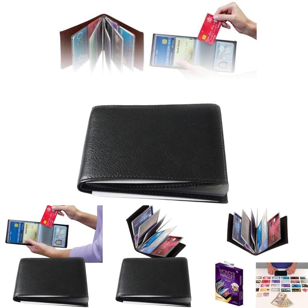 Large Capacity Pu Leather Wallet With Multiple Card Slots For Men And Women In Black