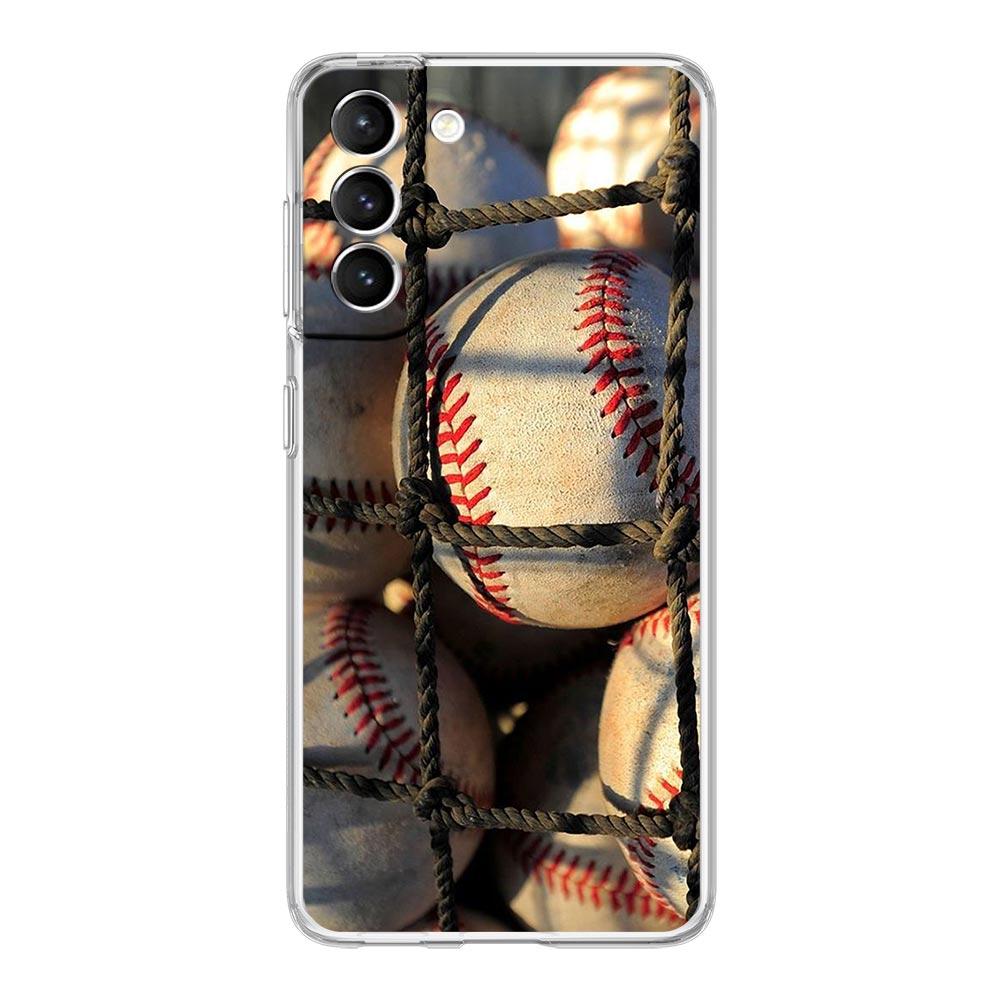 Baseball Clear Silicone Phone Case For Samsung Galaxy S23 S22 5G S20 Ultra S21 FE 5G S10E S9 S8 S10 Plus Soft Shockproof Cover