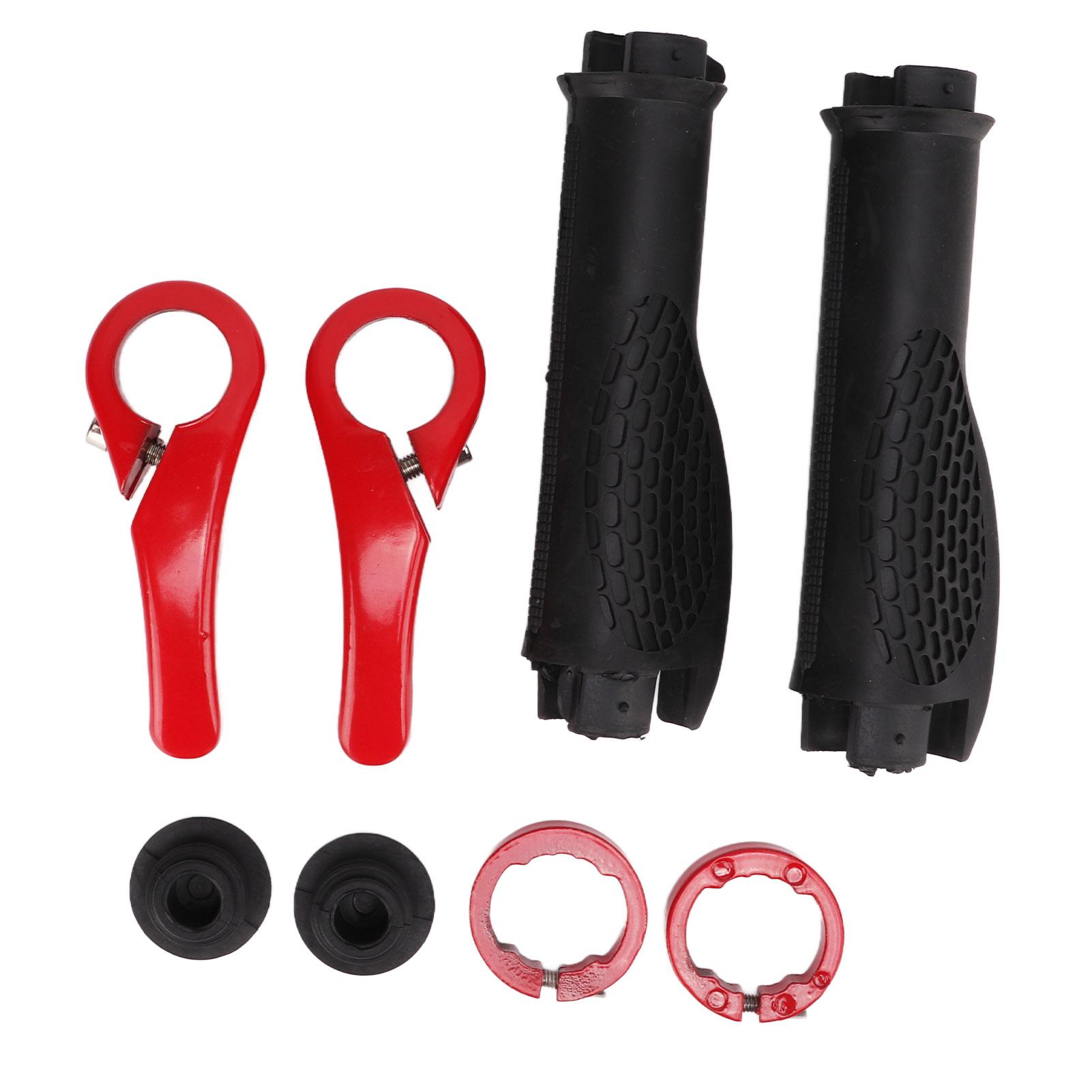 

Bike Handlebar Grips Ergonomic Design Non Slip Comfortable Durable Rubber Horn GripRed красный