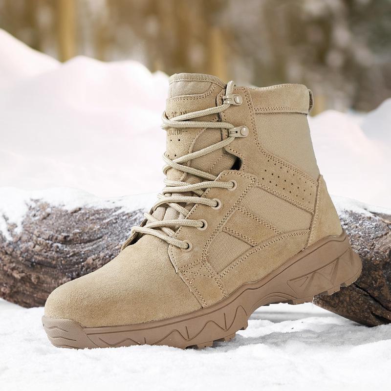 Men's Large-Size Non-Slip Fur Snow Boots - Thickened with Pure Wool for Warmth