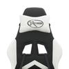Gaming Chair Black and White Artificial Leather