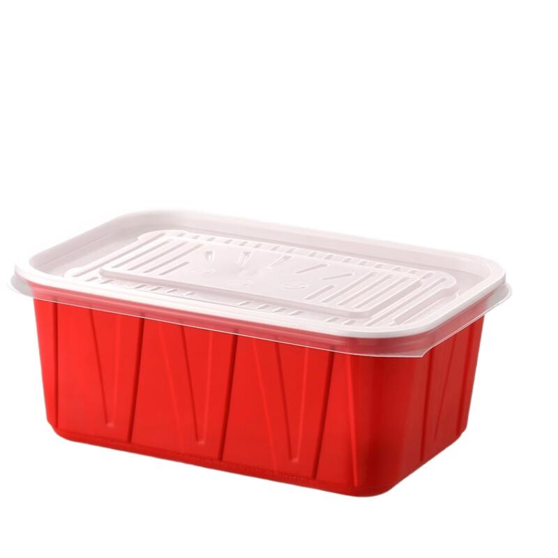 

Haogongbang Disposable Red/White Corrugated Takeaway Bowl