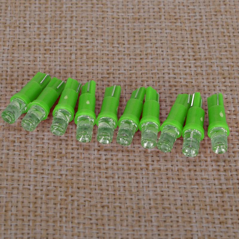 10Pcs Green Car Interior 12V 1W T5 W2x4.6d Wedge Dash Dashboard Panel Light Gauge Reading Led Lamp Bulb