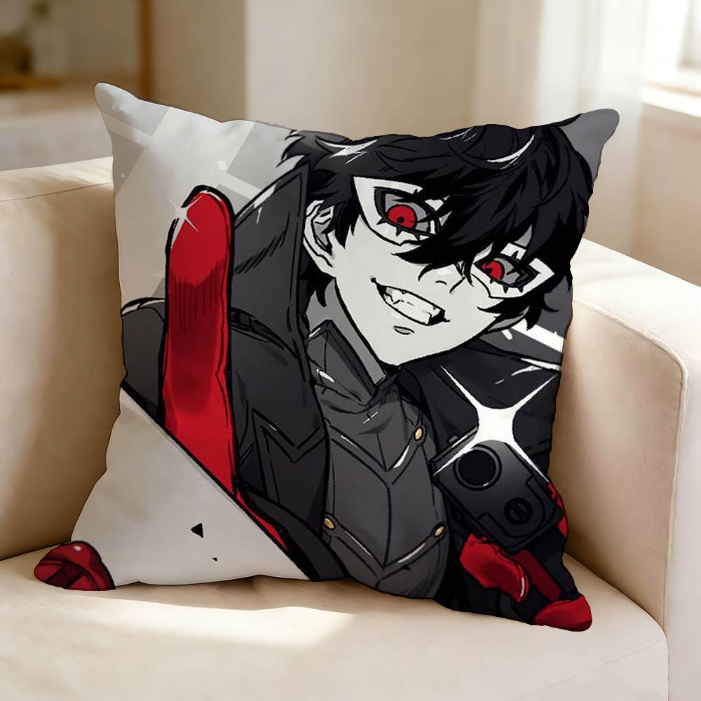 Anime PPersona Cool JJoker Pillow Case Square DoubleSided Sofa Cushion Cover Bedroom Bedside Pillow