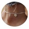 26 Initial Stainless Steel Anklet For Women Crystal Letter Heart  Color Chain Ankle Bracelet Summer Jewelry Accessories