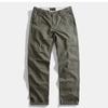 Men's 2024 Thick Heavyweight Casual Slim Straight-Leg Pants - Spring/Autumn Trendy American Stiff Washed Trousers