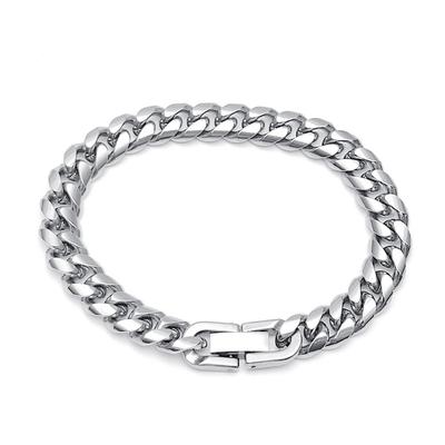 Titanium Steel Men's Cuban Necklace Round Grinding Chain Encrypted Stainless Steel Chain Metal Thick Necklace Jewelry Necklace