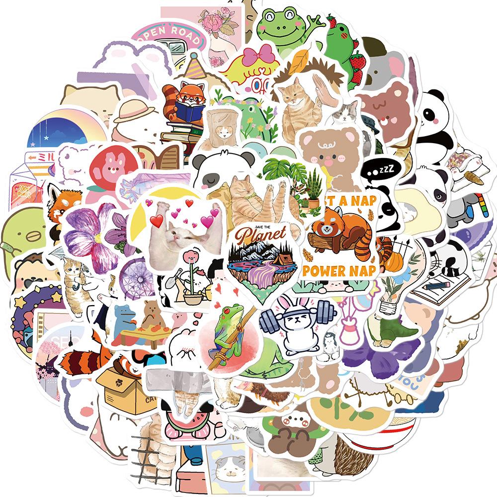 100 Cute Little Fresh Style Stickers Decorate Guitar Notebook Suitcase DIY Waterproof Stickers