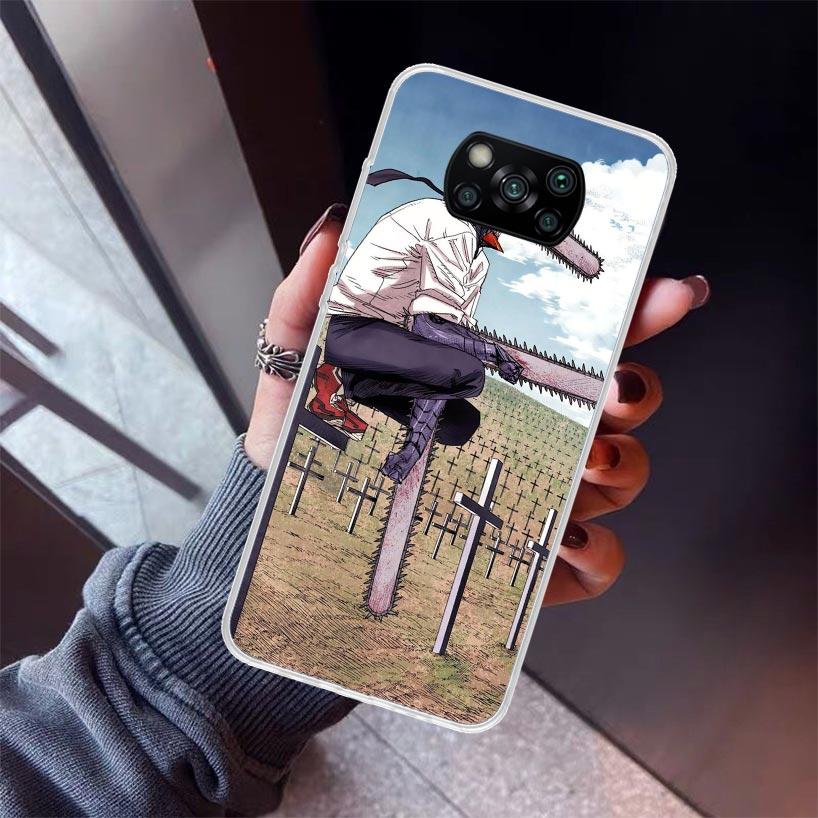 C-Chainsaw Mans Denji Phone Case For Xiaomi Poco X7 X6 X5 Pro F7 Ultra Redmi 15C 15 13 13C 12 12C 10 10A 10C 9 9A 9C 9T Shell Po