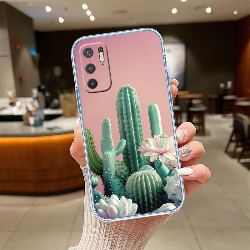 UP49 Watercolour Cacti Transparent Phone Case for Motorola Moto G7 G8 G9 G84 G85 G73 G24 G15 Z2 Play Power Plus