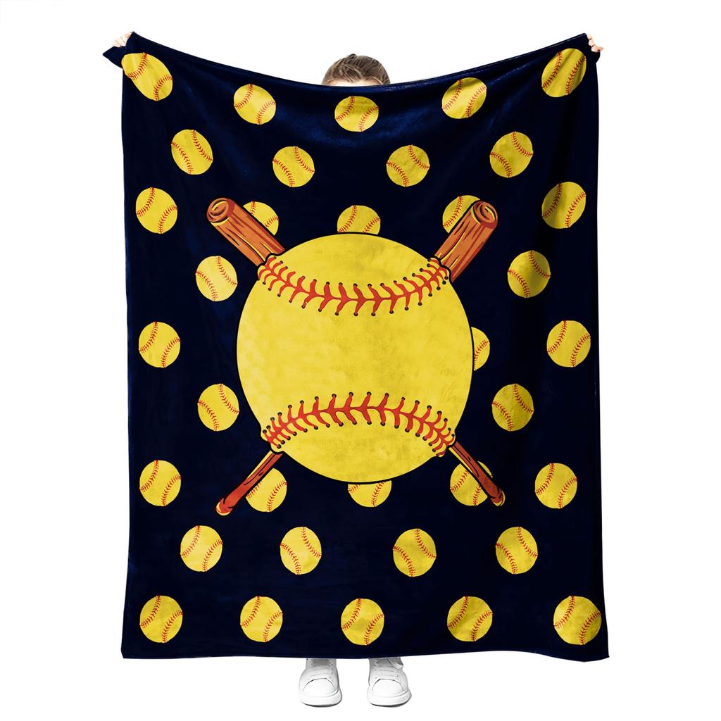 Softball Blanket, Fashion Softball Gifts for Girls Boys Teenagers, Super Soft Warm and Comfortable Throw Blanket for All Season