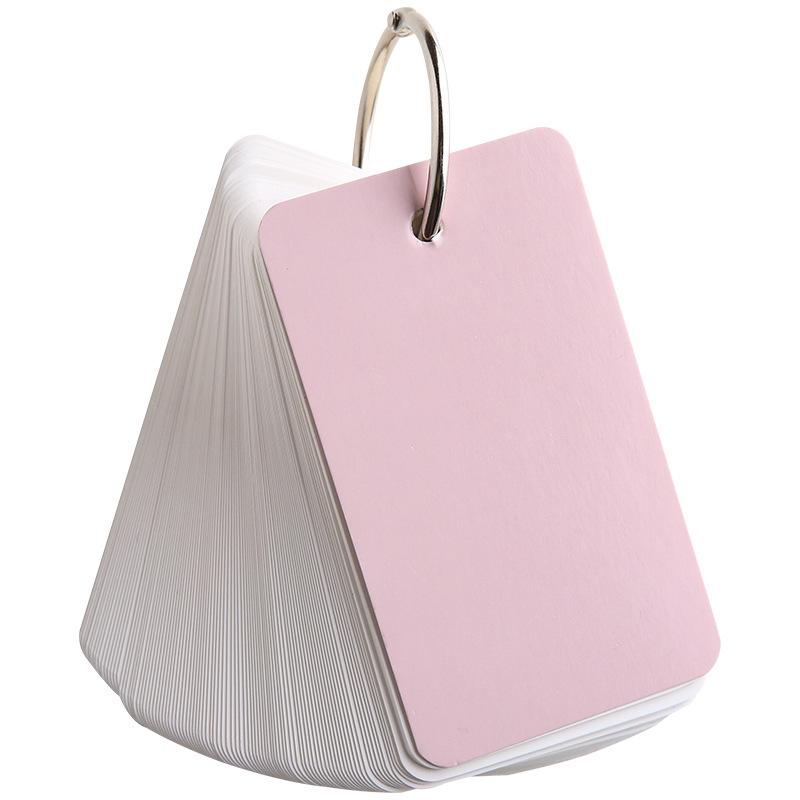 Compact White Cardstock with Handwritten English Words - Pocket-Sized Message Cards for High School Memory Books