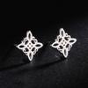 Witchcraft Stainless Steel Witch Knot Stud Earrings for Women Celtics Knot Amulet Protection Earring Jewelry Valentines Day Gift