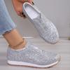 Large Size Single Shoes Cross-border New Sequined Flat Bottom Round Head Lazy Shoes Sports and Leisure Women's Shoes