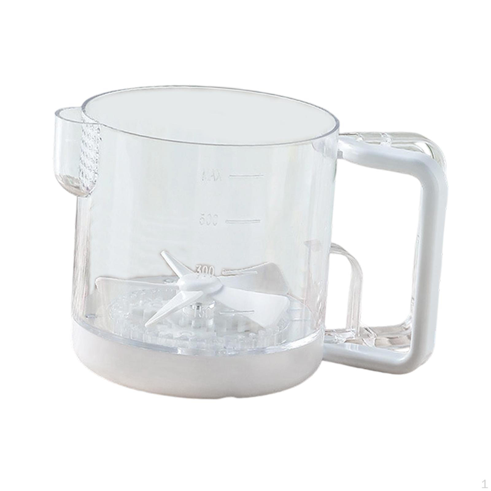 

Egg Mixing Cup Beater Whisk Blender Manual Mixer for Beverage Batter white
