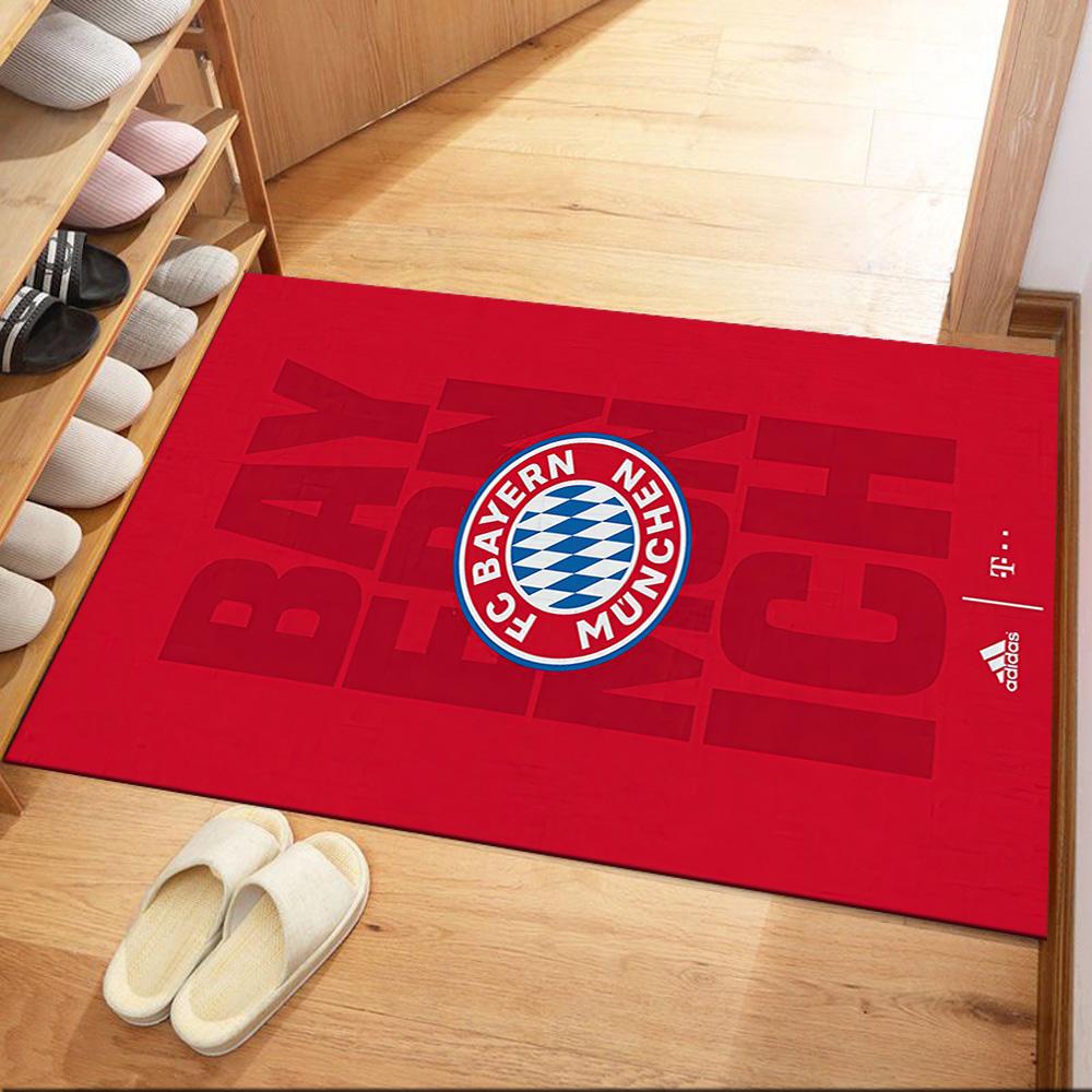 FC Bayern München Logo Teppich Rot Grund Weiß Blau Streifen Druck Rutschfest Rechteckige Bodenmatte Fußballfan Wohnzimmer Schlafzimmer Dekor Teppich