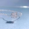 Xiancan 2023 Ice Flower Cut 7x7mm High Carbon Diamond Pendant Necklace In 925 Sterling Silver, Adjustable Length 40+5cm.