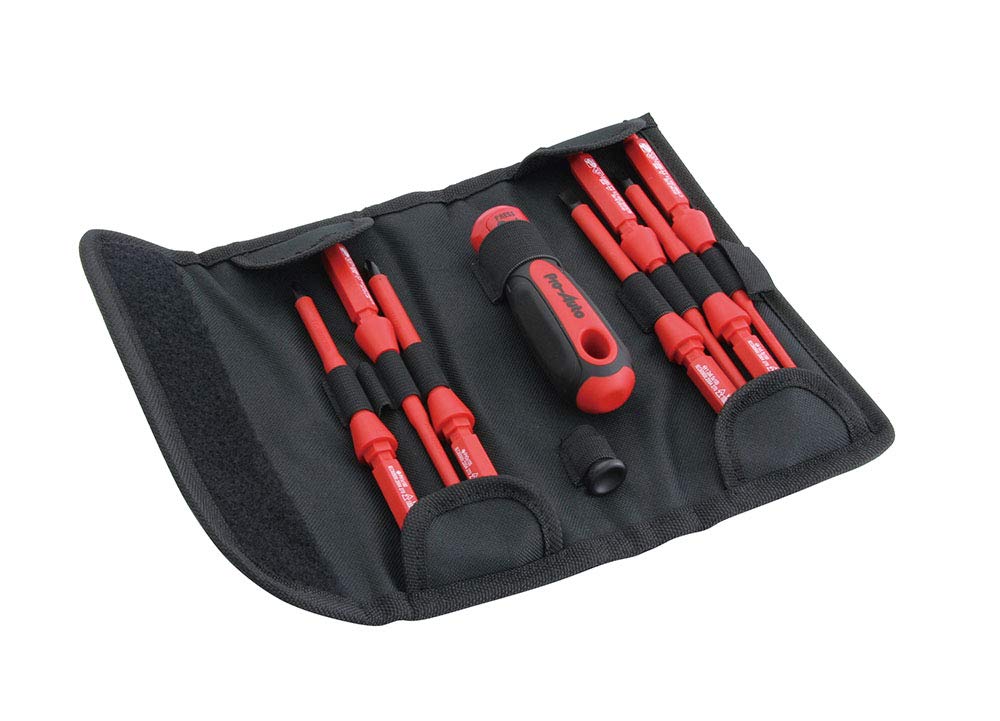 Interchangeable Insulated Screwdriver Set Fabric Pro-Auto PA-ESD9S 9-Piece (with Pouch)