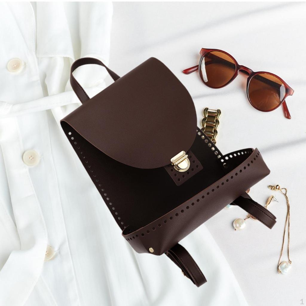 Taschenboden zum Häkeln Gewebt mit Löchern Verschluss Schnallen DIY Rucksack Herstellungsset