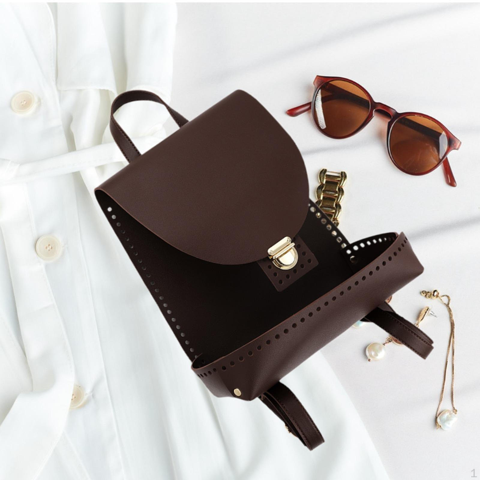 

Дно сумки для вязания крючком с замком-пряжкой с отверстиями Набор для самостоятельного изготовления рюкзака темные хаки