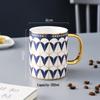 British Style Matching Ceramic Mug Set with Lids - High-End Coffee and Water Cups