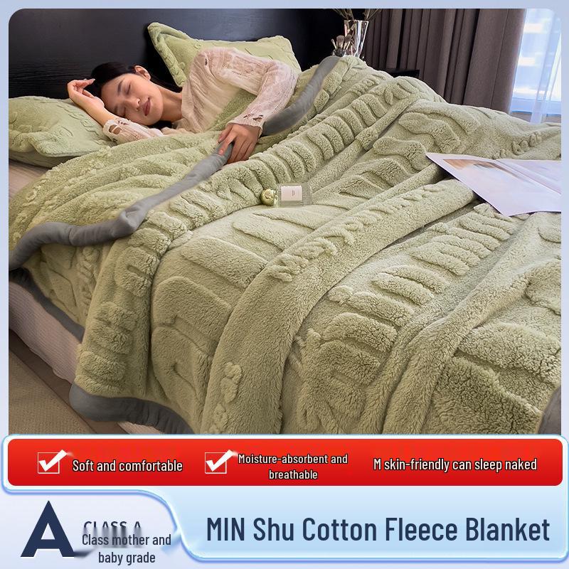 Class A Carved Winter Coral Fleece Blanket - Warm, Multifunctional Gift Blanket