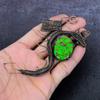 Natural Green Turquoise Handmade Copper Wire Wrap Dragon Gift Pendant 4.53" d2u55