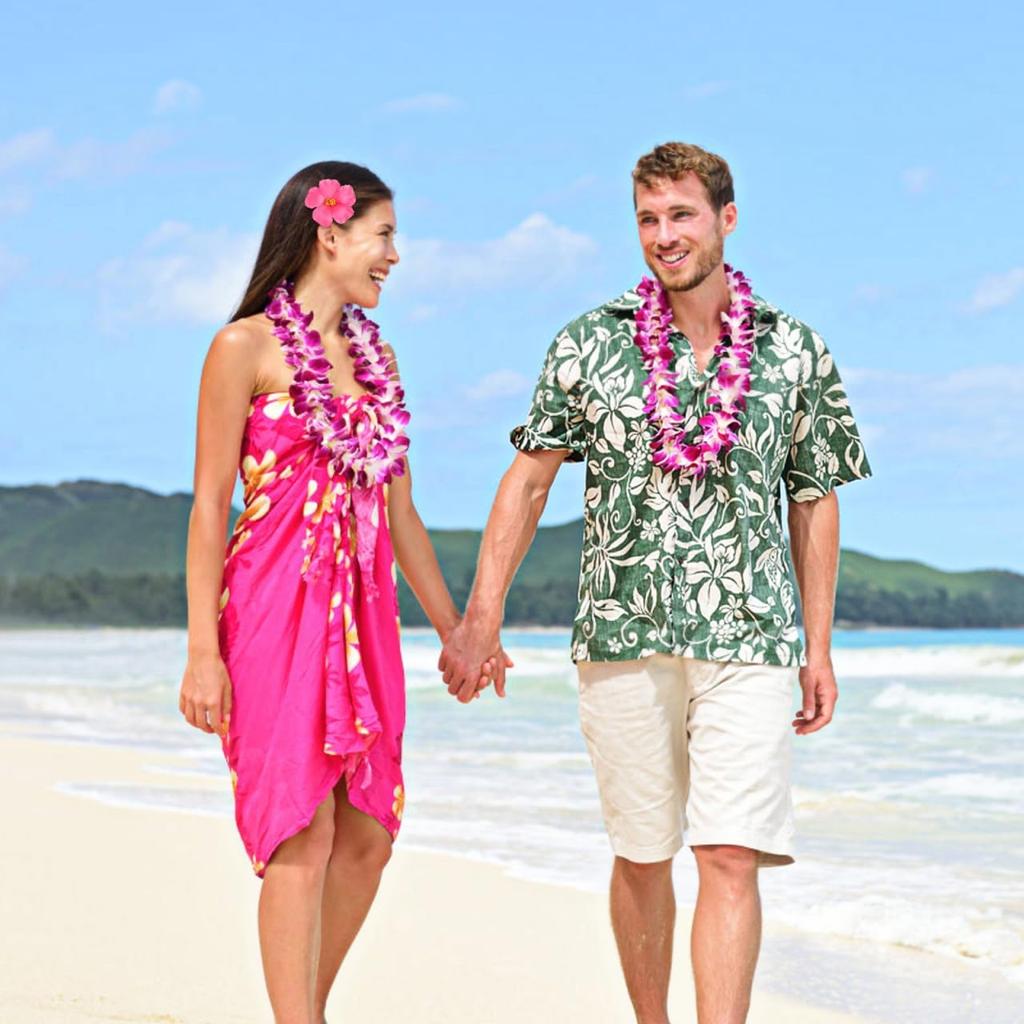 HOMSFOU 10PCS Hawaiian Faux Flowers Hibiscus Flowers Decoration Artificial Tropical Flower Vivid Flower for Hawaiian Luau Tabletop Decoration Party