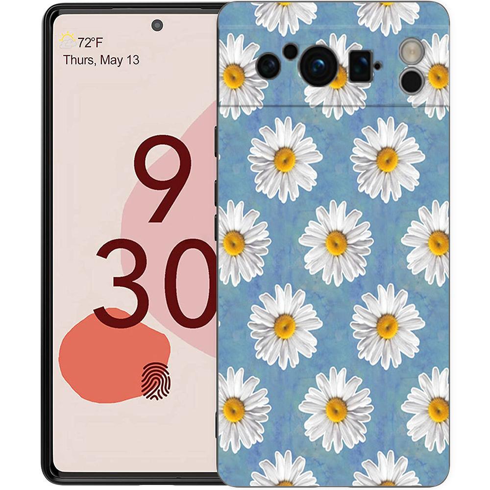 Summer Daisy Sunflower Floral Flower Phone Case for Google Pixel 8 7 6 7A 6A Pro 5G Shockproof Silicone 9 Pro XL 8 Pro 5G Shell