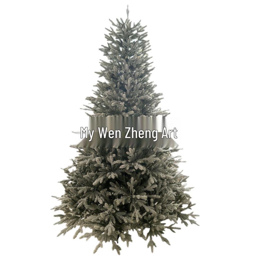 European Style Flocked Christmas Tree with Minimal Snow for Living Room Decor