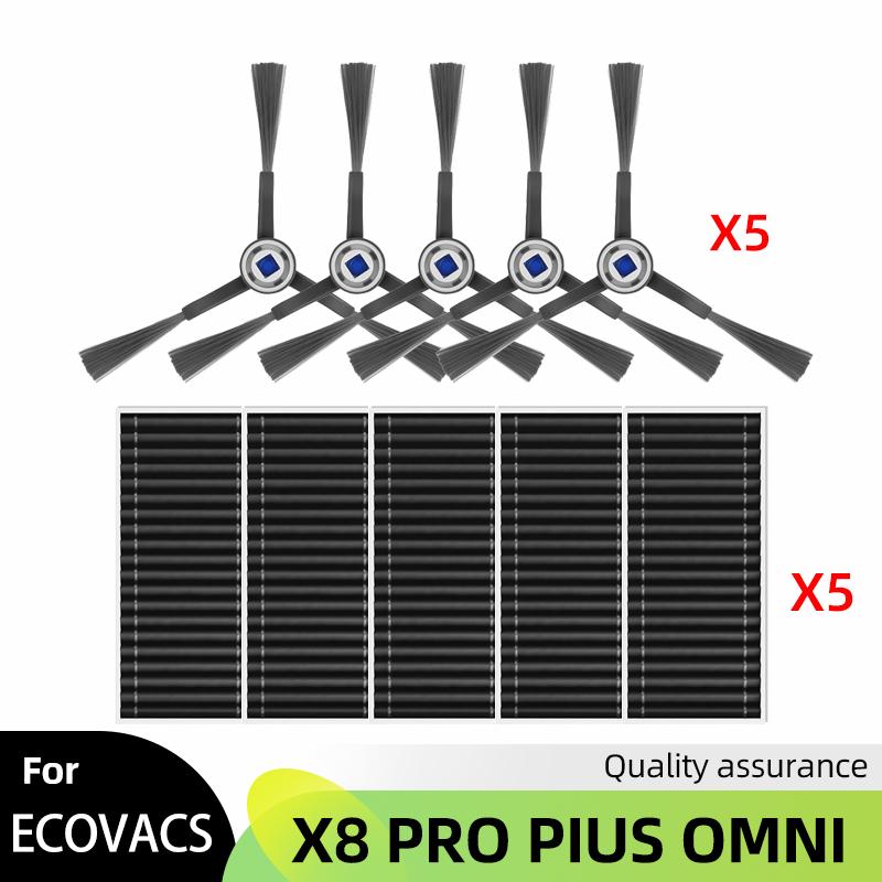 

Підходить для Ecovacs X8 Pro Omni Аксесуари Основна бічна щітка Фільтр Hepa Ганчірка Мішок для пилу Запчастини для заміни