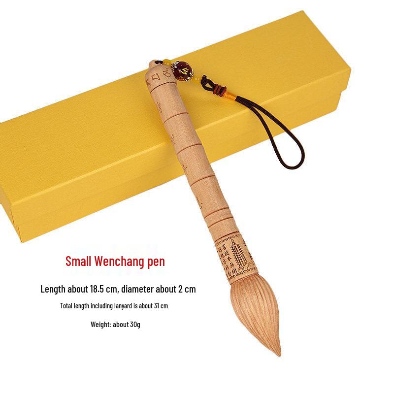 Peach Wood 9-Story Wenchang Tower Pen Holder for Students and Children