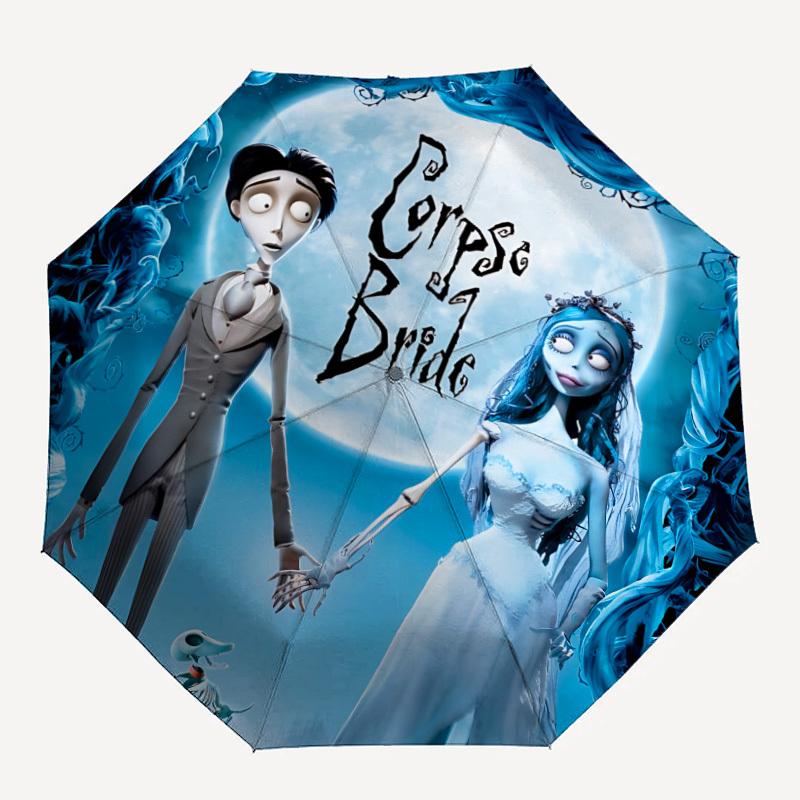 

1pc Corpse Bride 8-Ribs Sturdy Frame, Automatic Open/Close, Durable & Colorful Ideal for Beach, Travel, And All Seasons10071