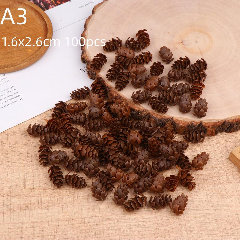 100 Pcs Artificial Plants Fake Pine Cone Christmas For Festival Wedding Party Home Gift Navidad
