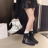 Mode Comfortabel Ademend Casual Leer Dames Sportschoenen Hoge Hop Laarzen Zomer Lage Hak Ronde Neus Rubber Buitenzool Sneakers