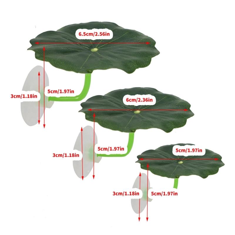 3PCS FishTank Suction Cup Leaves Natural Resting Bed Spawning Pad For Fish Easy Installation Aquarium Underwater Decors