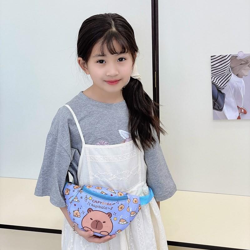 Crossbody Printed Capybara Chest Bag Children Cartoon Outdoor Leisure Waist Pack
