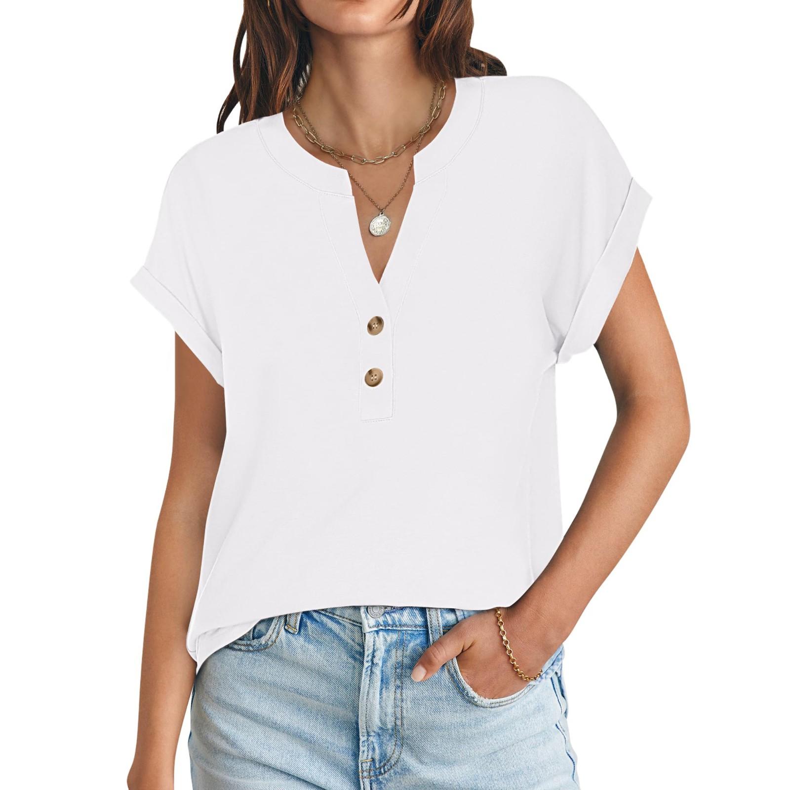 

Женские повседневные свободные рубашки модные топы футболки футболки S белый