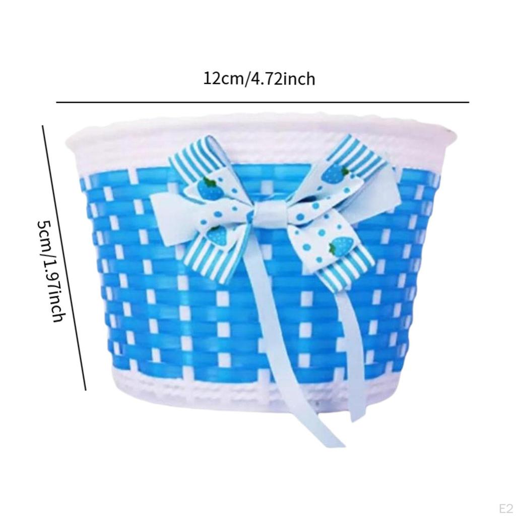 Kids Bike Front Basket, Cycling Basket for Boys Girls, Handlebar with Grips and