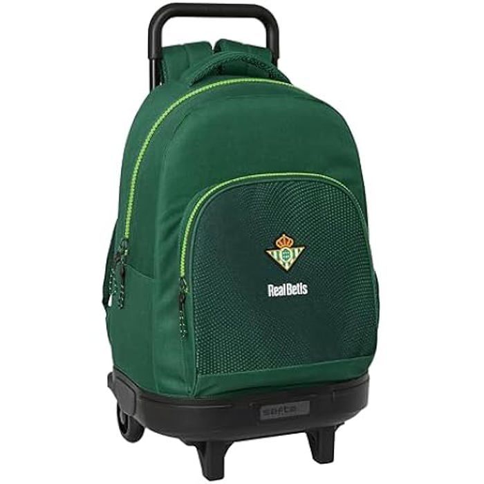 Sac à dos à roulettes Safta Real Betis BALOMPIÉ - Compact et amovible - Idéal pour les enfants - Confortable