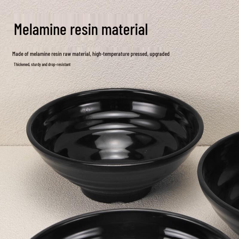 Black Melamine Noodle Bowl