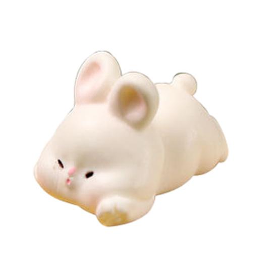 Mini Rabbit Figurine Easter Resin Bunny Miniature Figures Tiny Animal Fairy Garden Ornament for Micro Landscapes Potted Plants Dollhouse Cake
