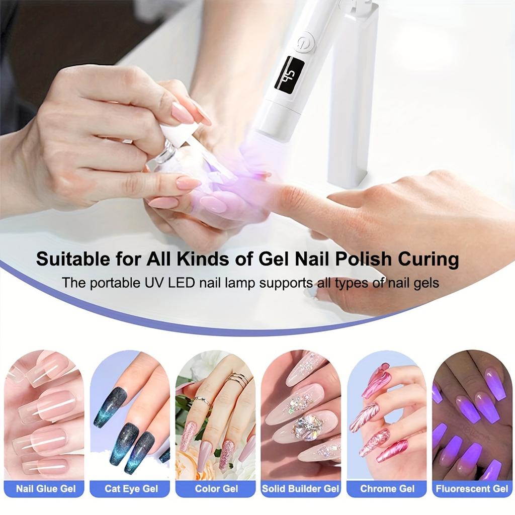 Rosa LED-Nagellampe mit 360°-Drehung und zusätzlichem Nagelstempel - USB-betrieben, 45s/60s Timer-Einstellung und Kondensorlinse für perfekte Maniküren